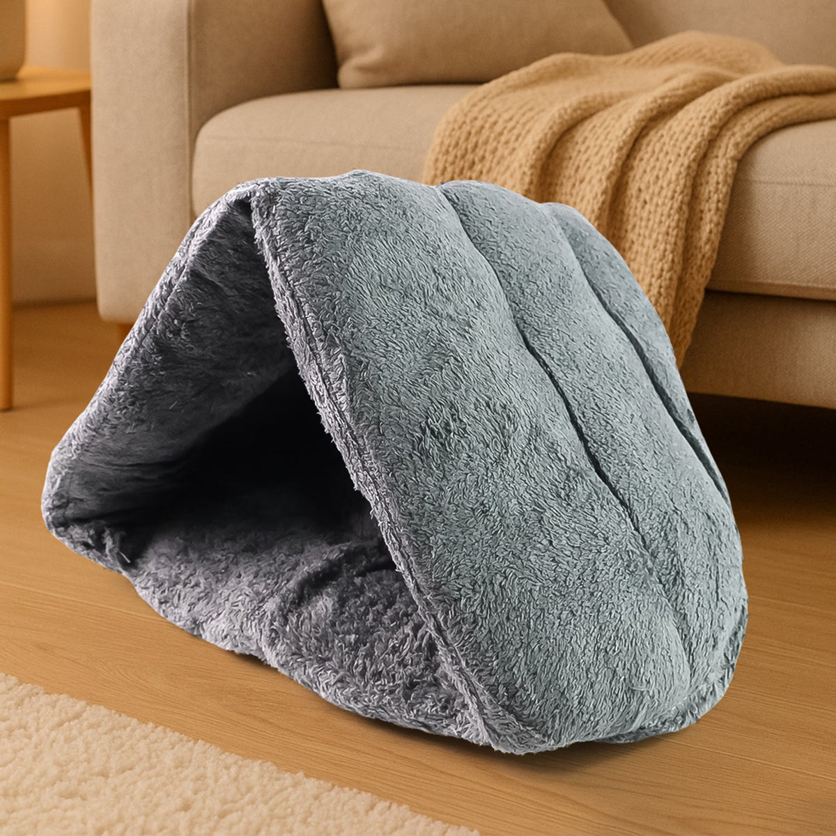 Ultra-Soft Cave Style Plush Pet Sleeping Bed for Cats and Small Dogs (1 Pc / Small)