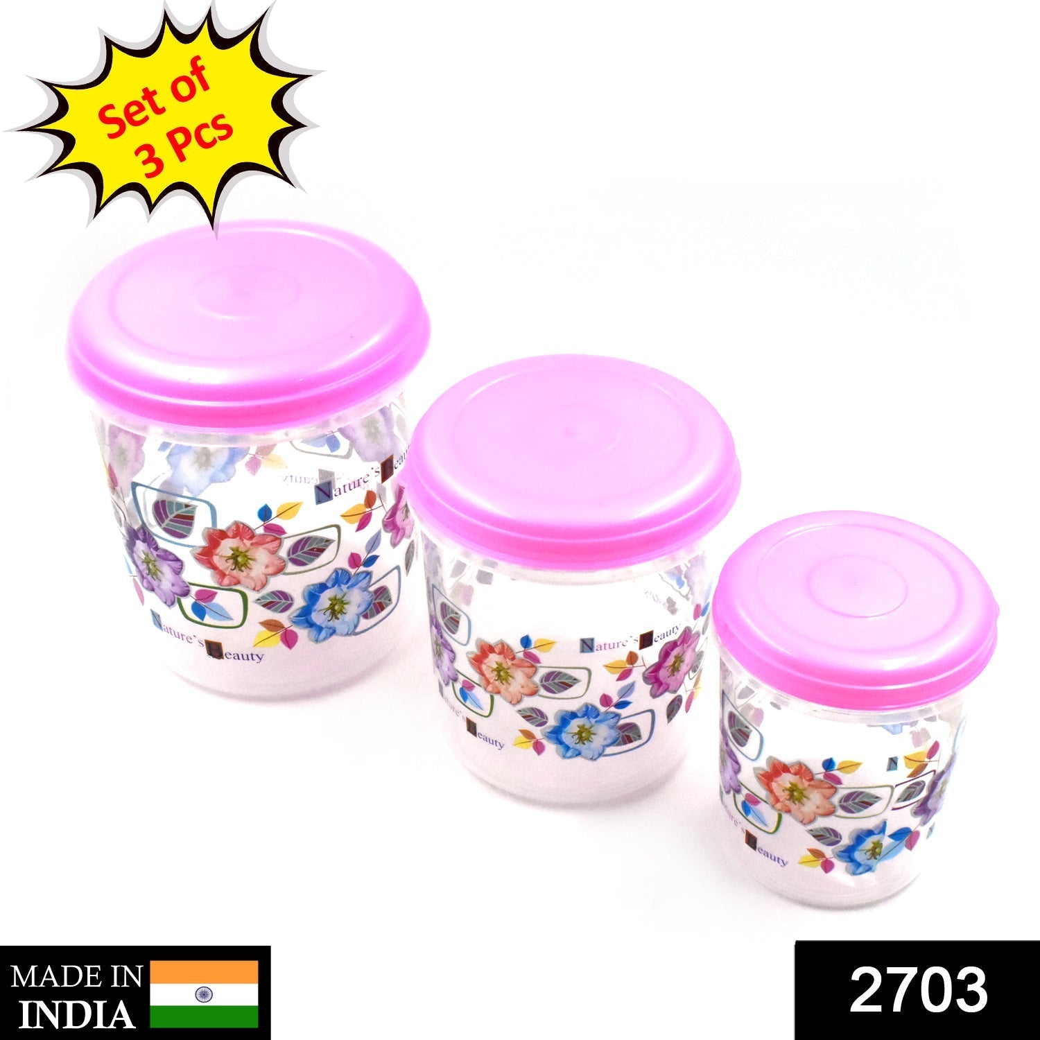 3 Pc Storage Container used in all kinds of places including household and offices for storing stuffs and items etc.