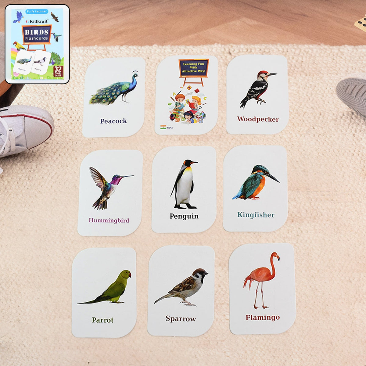 KidKraft Early Learner Educational Flashcards – 32 Birds