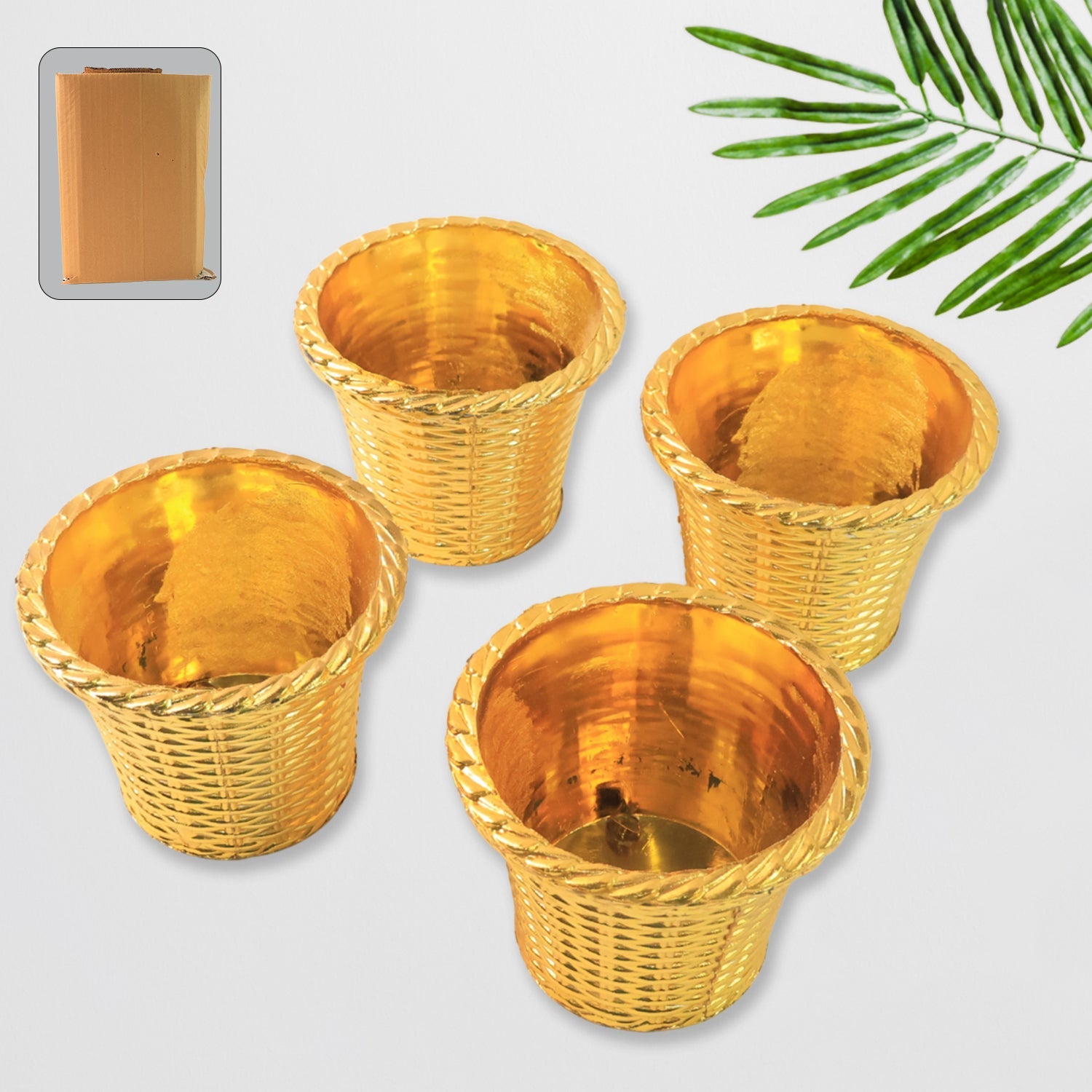 Plastic Flower Valencia (Pot) Home and Outdoor (4 Pc)