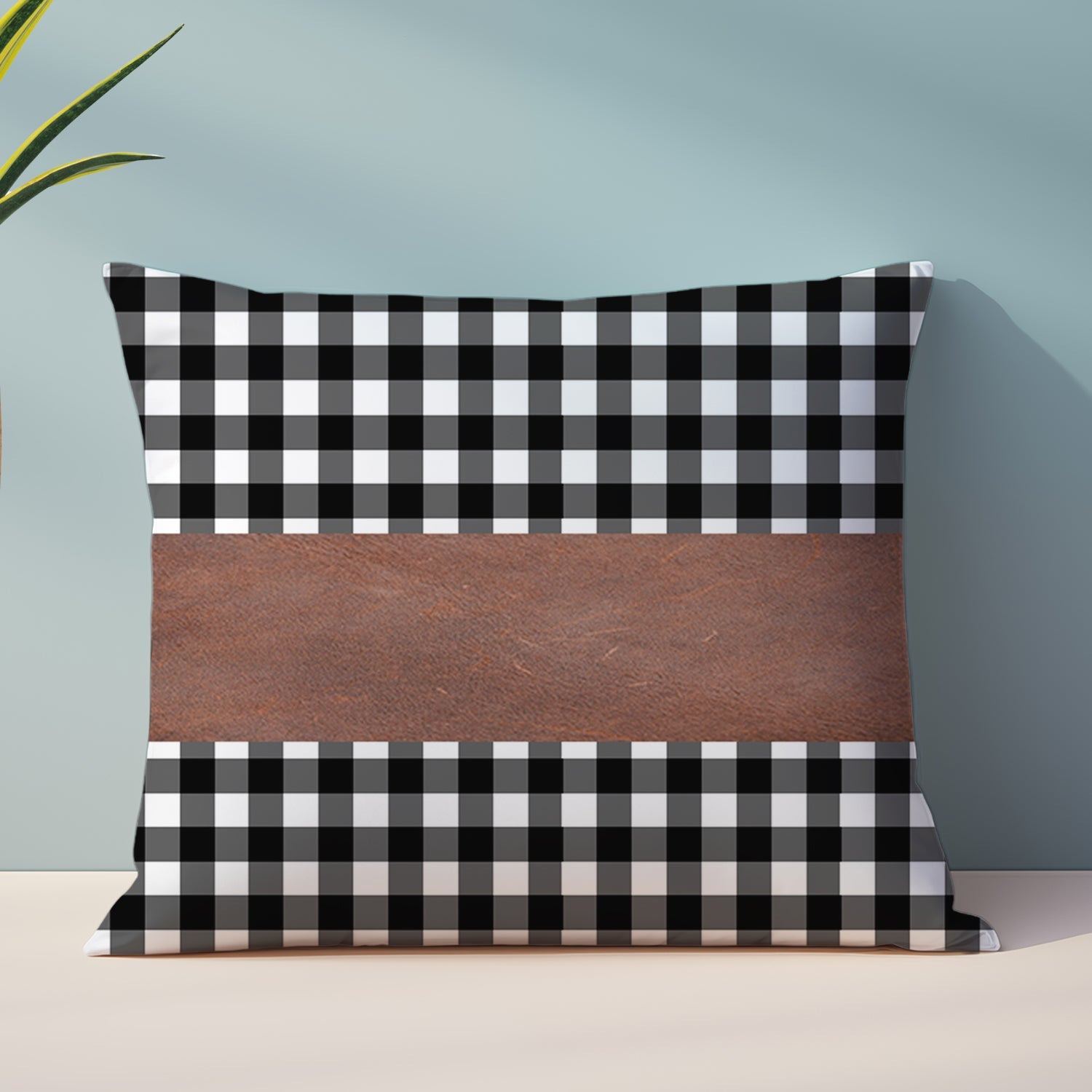 Pillow Covers, Leather & Cotton Cushion Covers (19 ?12 Inch / 1 Pair / 2 Pc)