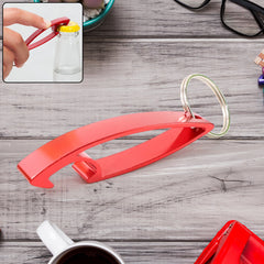 2 in 1 Compact Metal Bottle Opener with Keyring (1 Pc)
