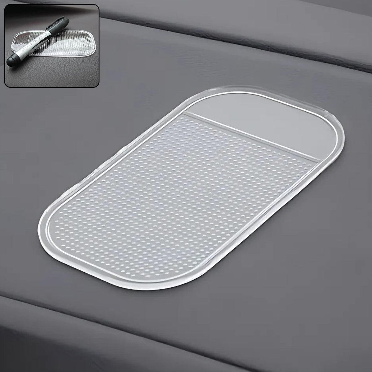 Medium Transparent Anti-Slip Car Dashboard Mat (1 Pc)