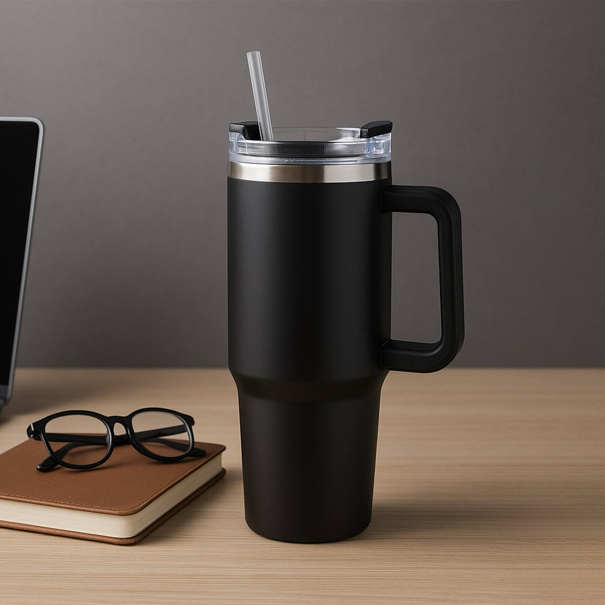 Customize / personalized Premium 1200 ML Stainless Steel Vacuum Insulated Travel Mug with Straw and Handle (1200ML / 1 Pc)