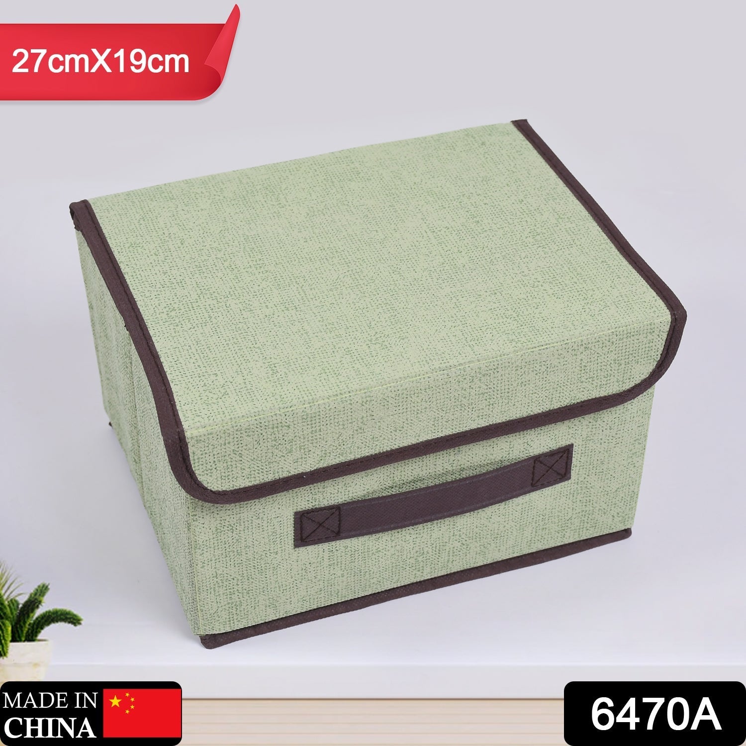 Foldable Cotton Linen Storage Box – Multi-Room Organizer with Lid & Handles