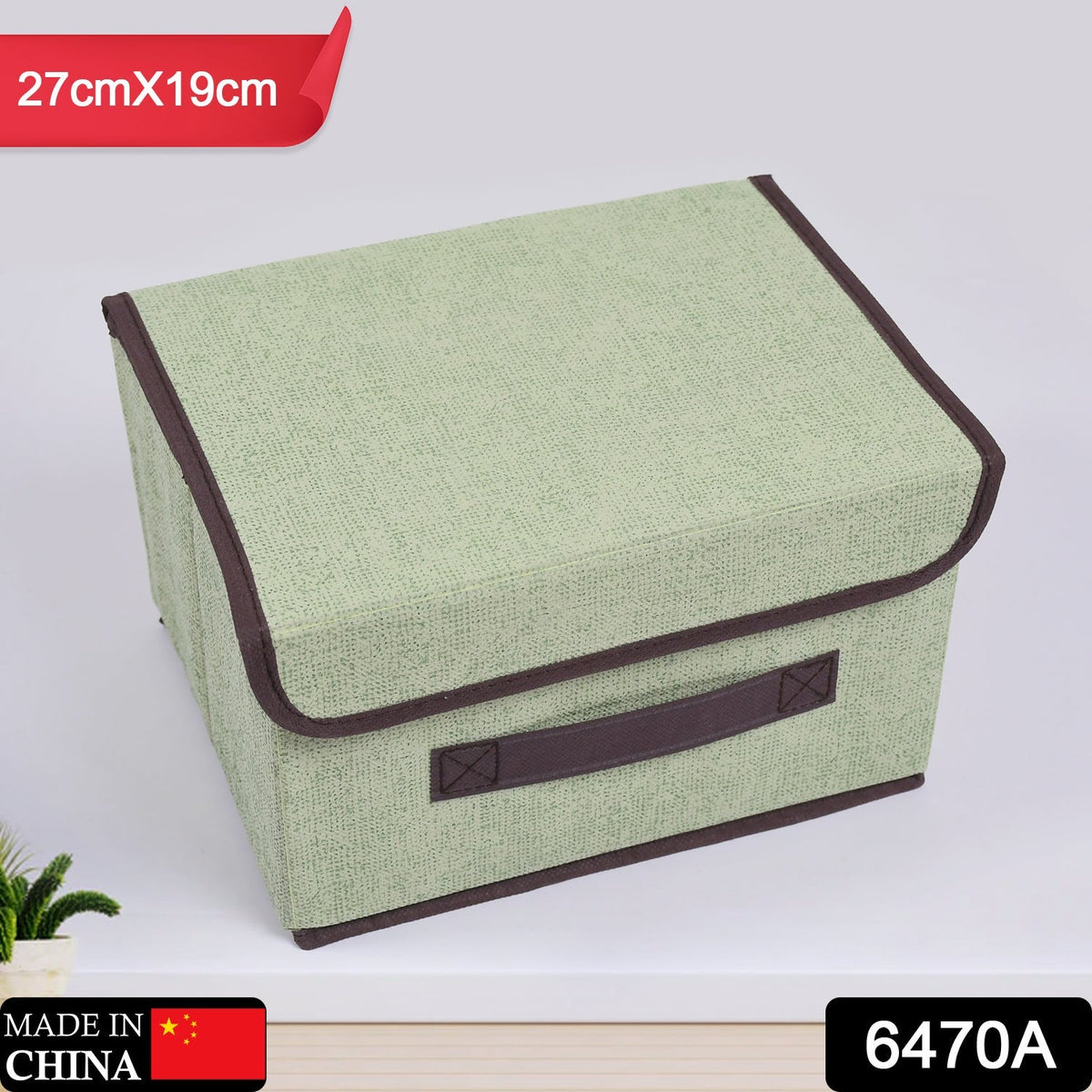 Foldable Cotton Linen Storage Box – Multi-Room Organizer with Lid & Handles