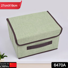 Foldable Cotton Linen Storage Box – Multi-Room Organizer with Lid & Handles