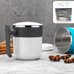 Customize Stainless Steel Insulated Coffee/Tea Mug with Lid – Double Wall Hot Beverage Travel Cup, Milk Mug for Office & Home Use (1 Pc)
