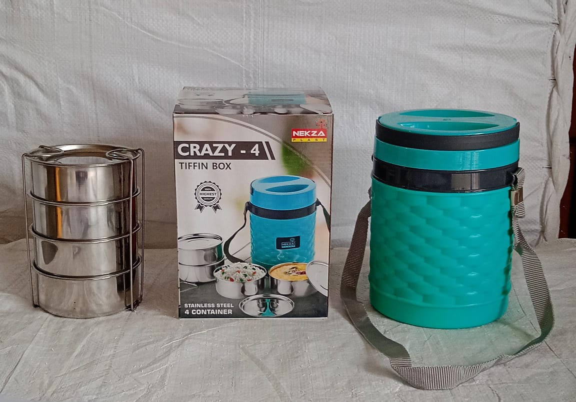 Customize Double Wall Insulated Tiffin with Handle (1 Pc): Stackable, Hot Food Container