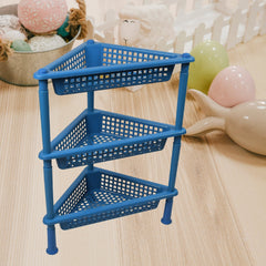 Triangle 3-Tier Plastic Storage Rack for Kitchen, Bathroom & Office