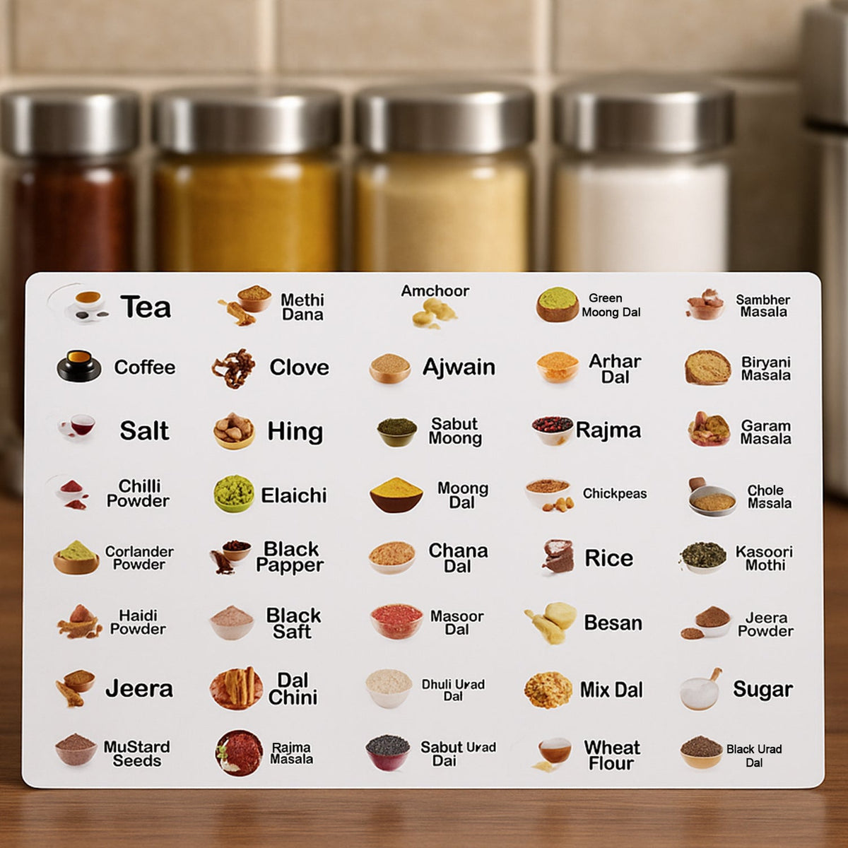 Kitchen Spice Jar Label Sticker Sheet (1 Sheet)