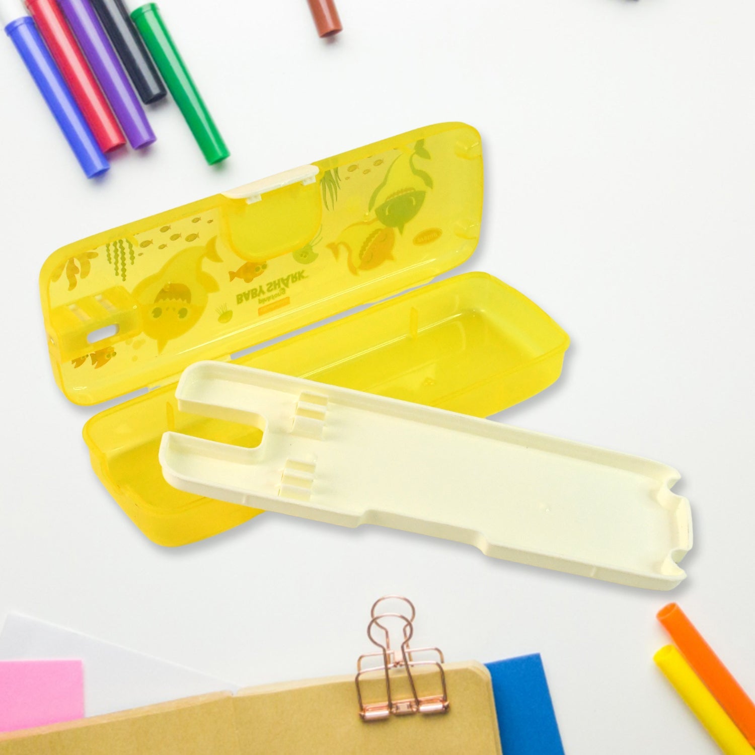 Magic LED Light-Up Cartoon Kids' Pencil Box - Dual Compartment Organizer