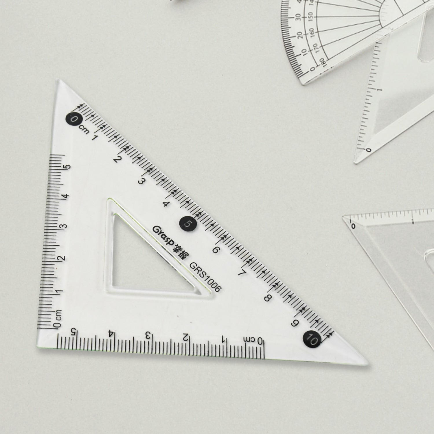 4-Piece Geometry Set, Triangle Ruler Protractor Straight Ruler