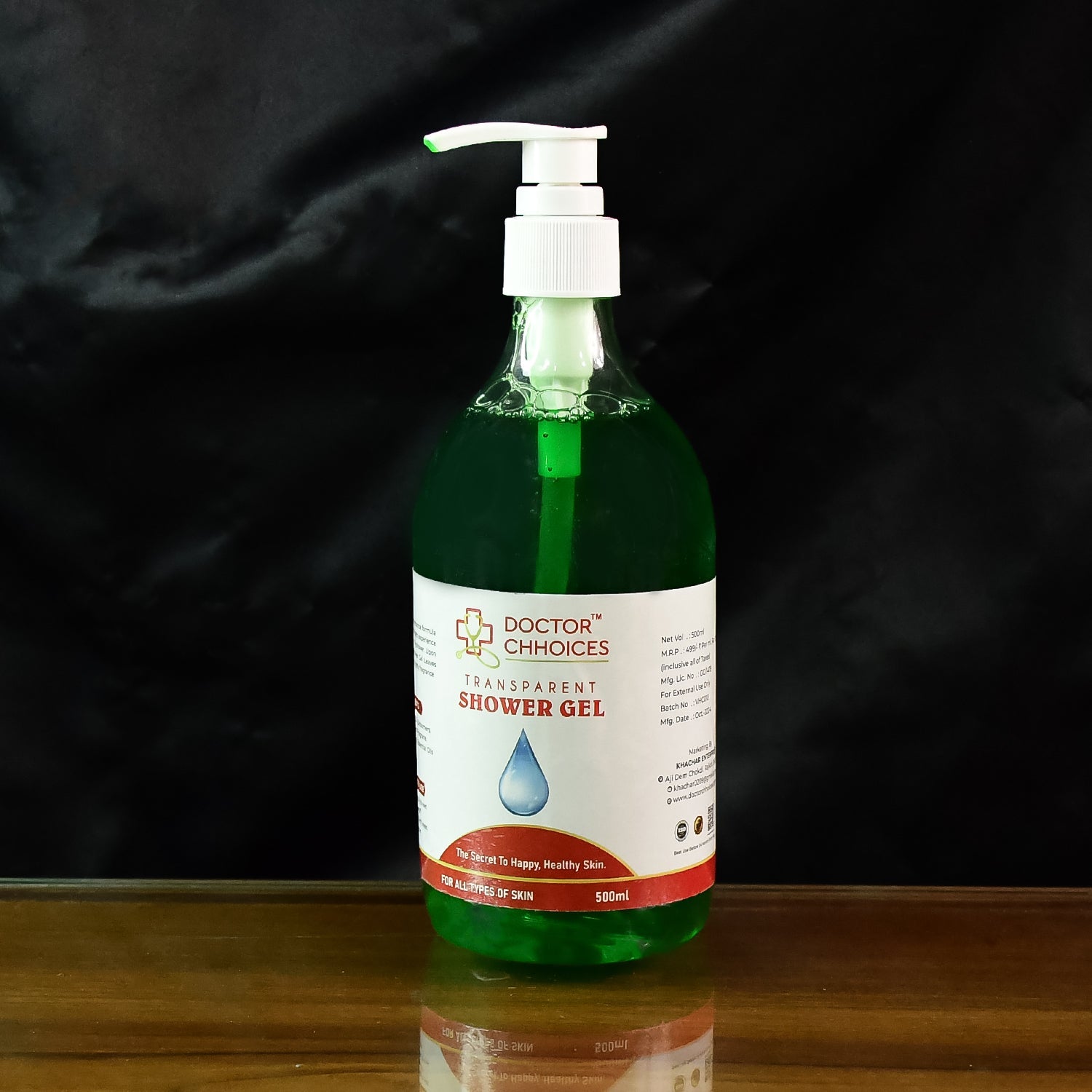 Doctor Chhoices / Choices Transparent Shower Gel – 500ml Bottle with Pump Dispenser