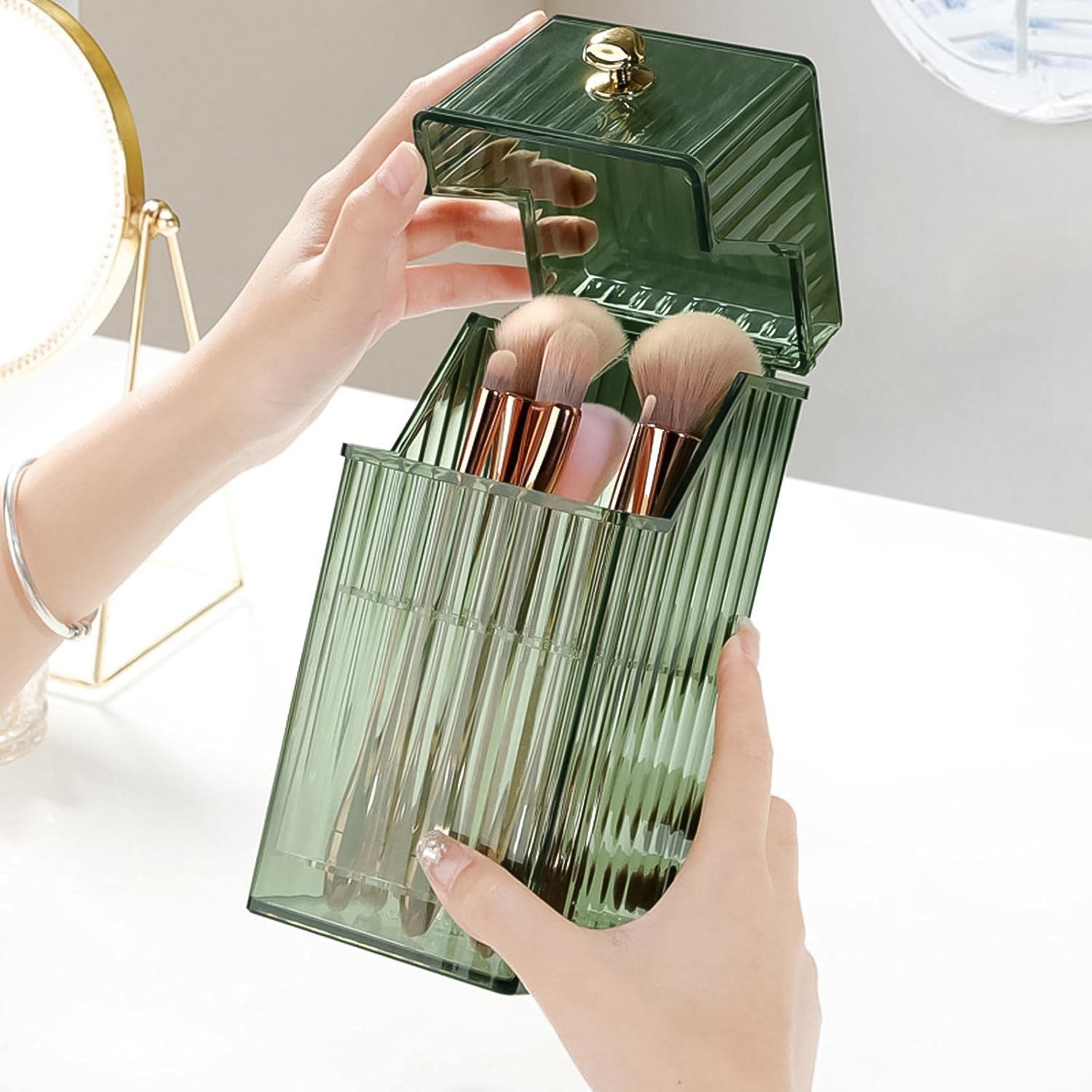 Square Plastic Storage Box with Flip Lid (1 Pc)