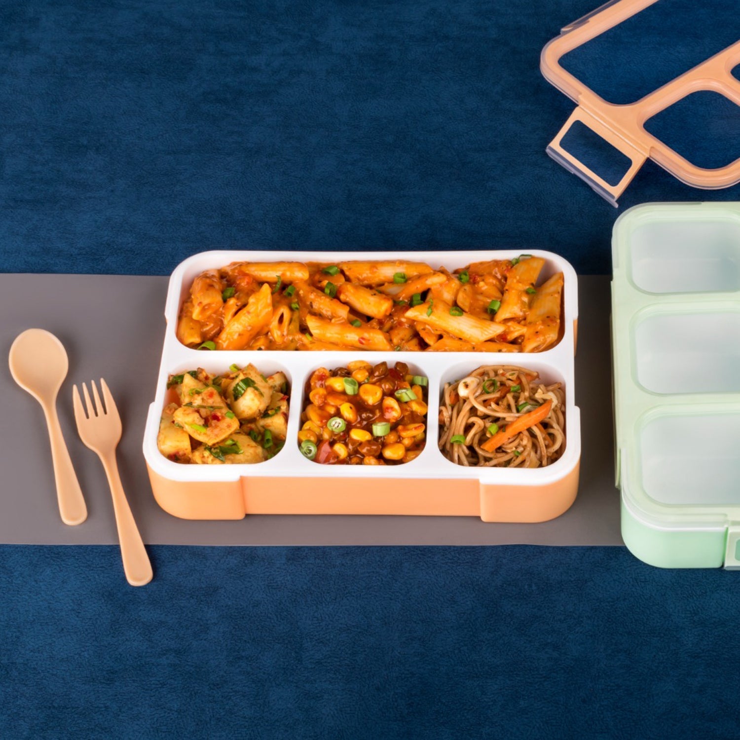 Leak-Proof Lunch Box with 4 Compartments for School & Office Use