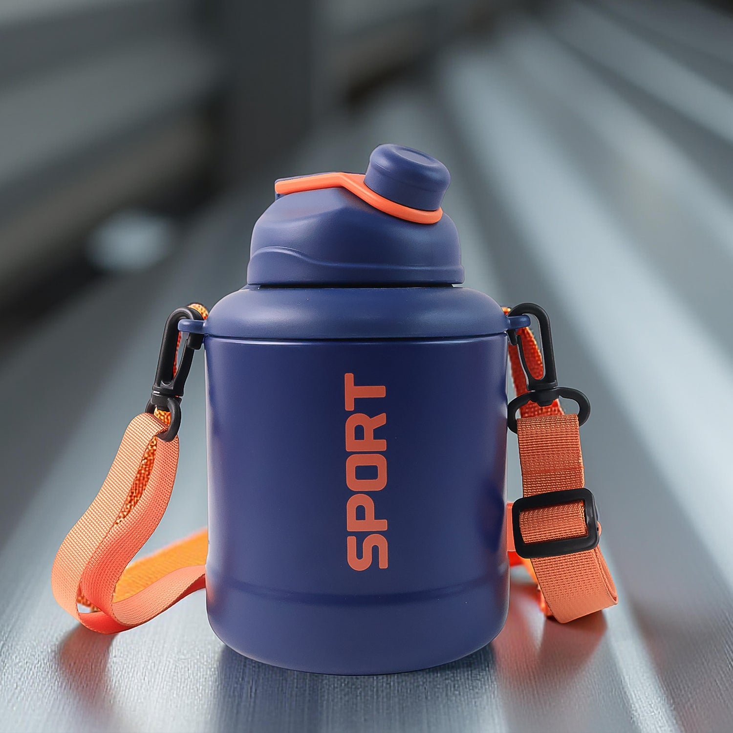 Adventure Ready: Premium Insulated Sports Water Bottle with Shoulder Strap - Hot & Cold Hydration