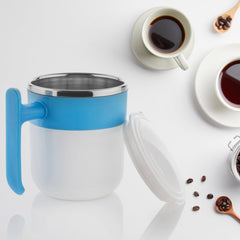 Customize Stainless Steel Insulated Coffee/Tea Mug with Lid – Double Wall Hot Beverage Travel Cup, Milk Mug for Office & Home Use (1 Pc)