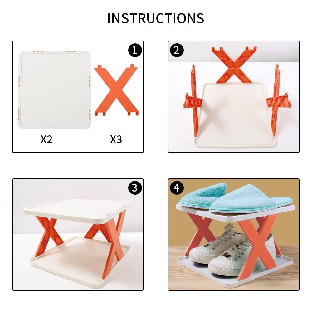 6 Layer Foldable Shoe Rack, Portable Storage Organizer for Home & Office