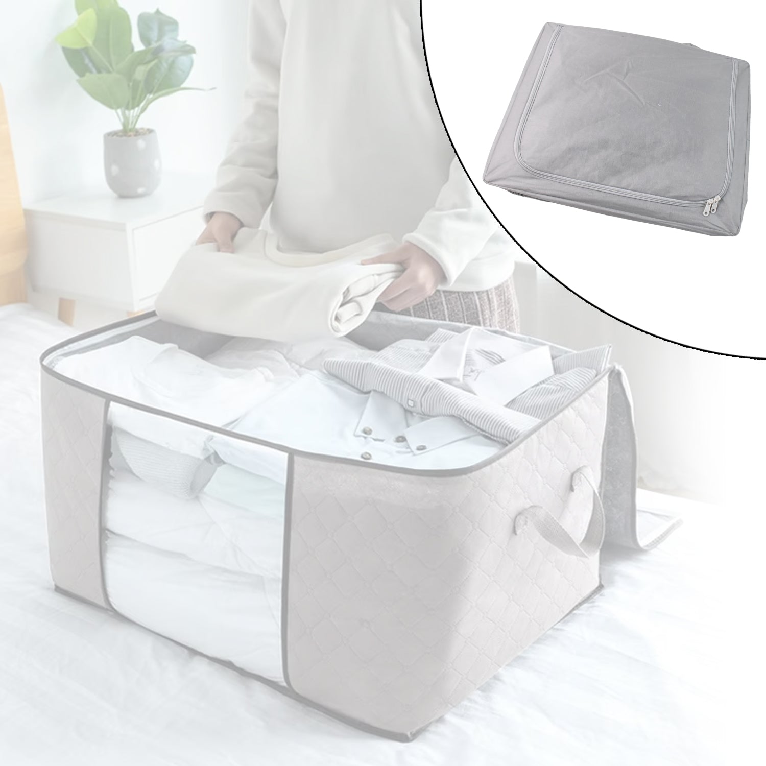 Storage Box with Lid, With Window (50×40 Cm / 1 Pc)