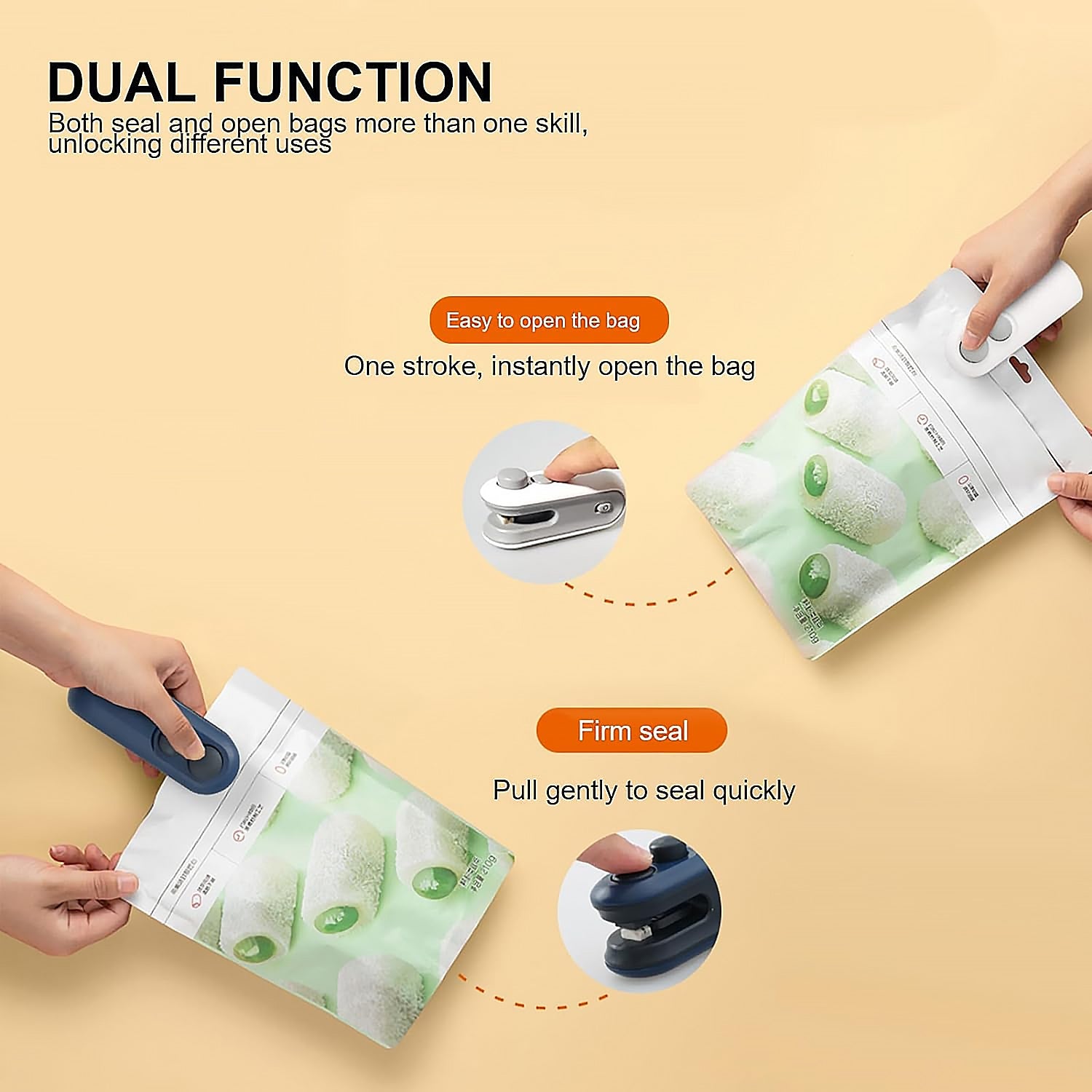 KikiKart SmartSeal 2-in-1 Portable USB Bag Sealer & Cutter