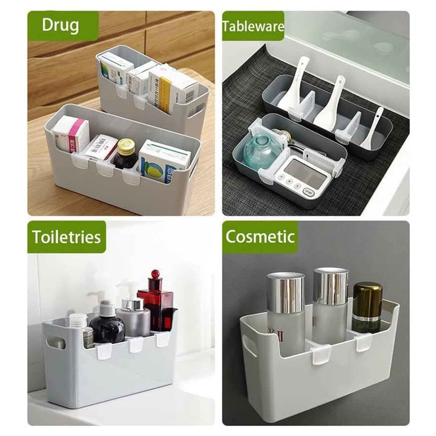 Plastic Storage Baskets Space allocator, Refrigerator Organizer Bins partition Clip (1 Pc)