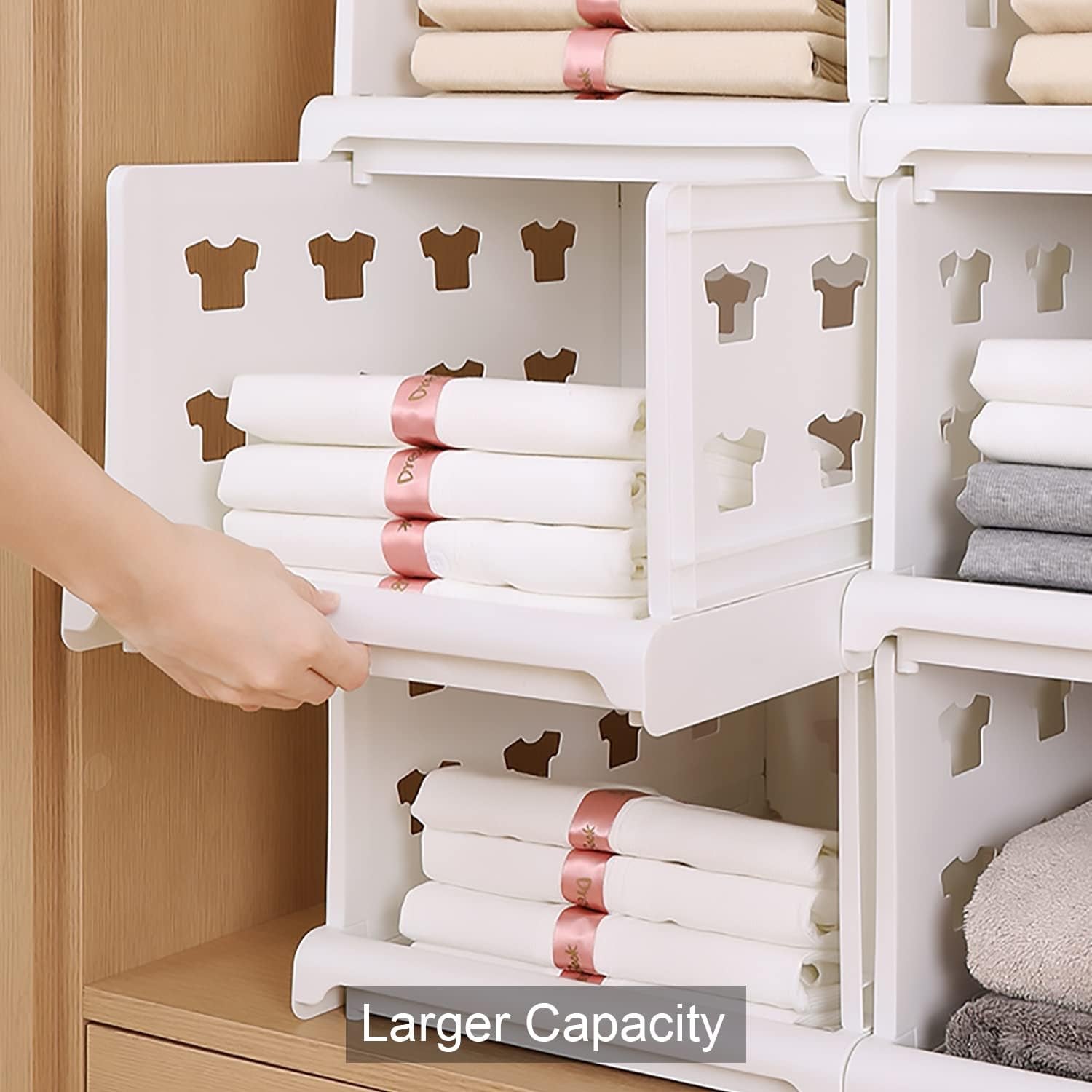 4-Layer Stackable Foldable Storage Organizer Cart for Kitchen, Closet, Bedroom & Bathroom
