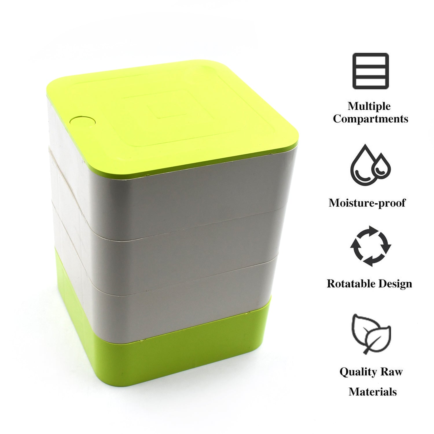 Customize 4 Layers Jewelry Box, 360 Degree Rotating Jewelry Box, Jewelry and Earring Organizer Box, Accessory Storage Box