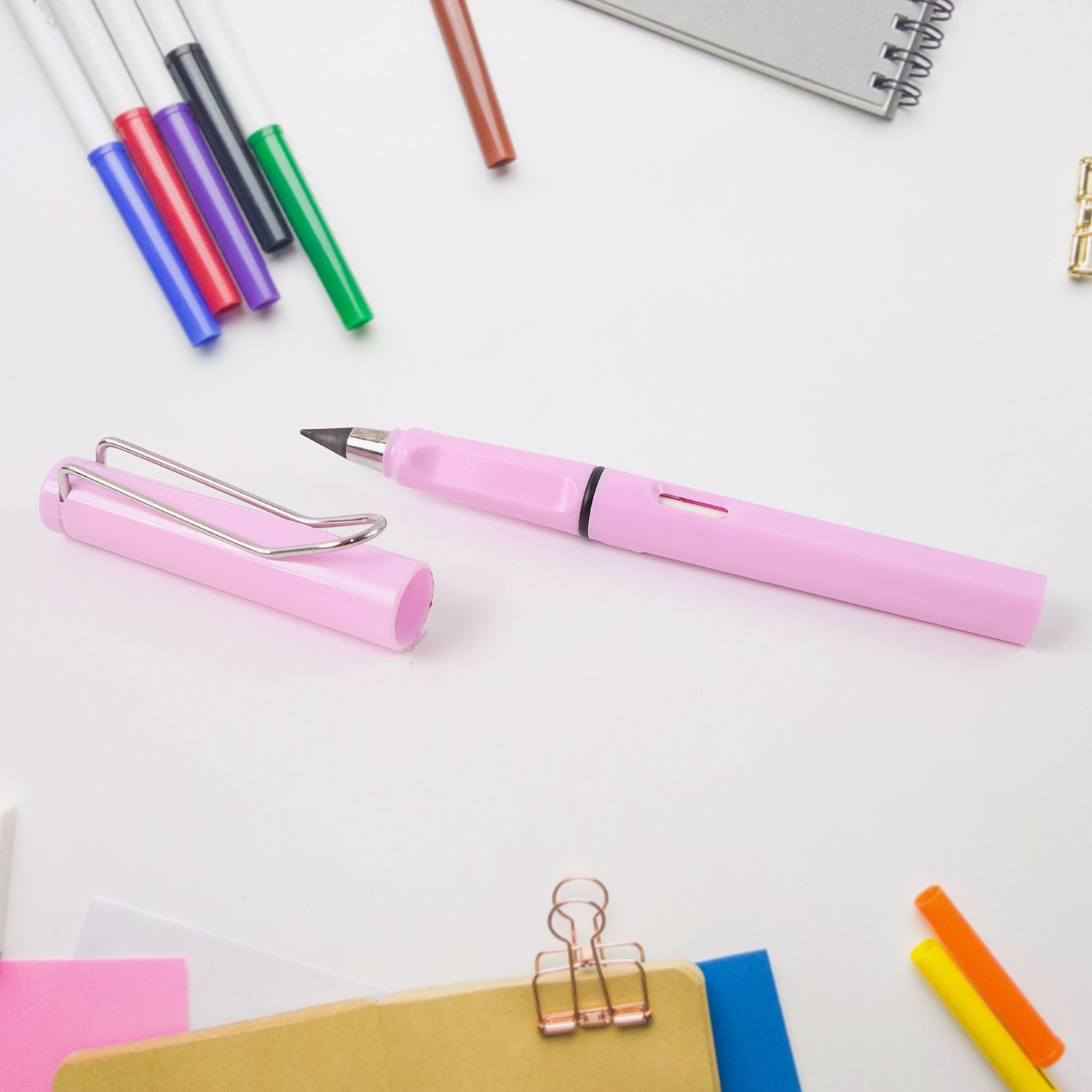Pink 2-in-1 Everlasting Magic Pencil with Replaceable Eraser – Inkless, Reusable, Portable