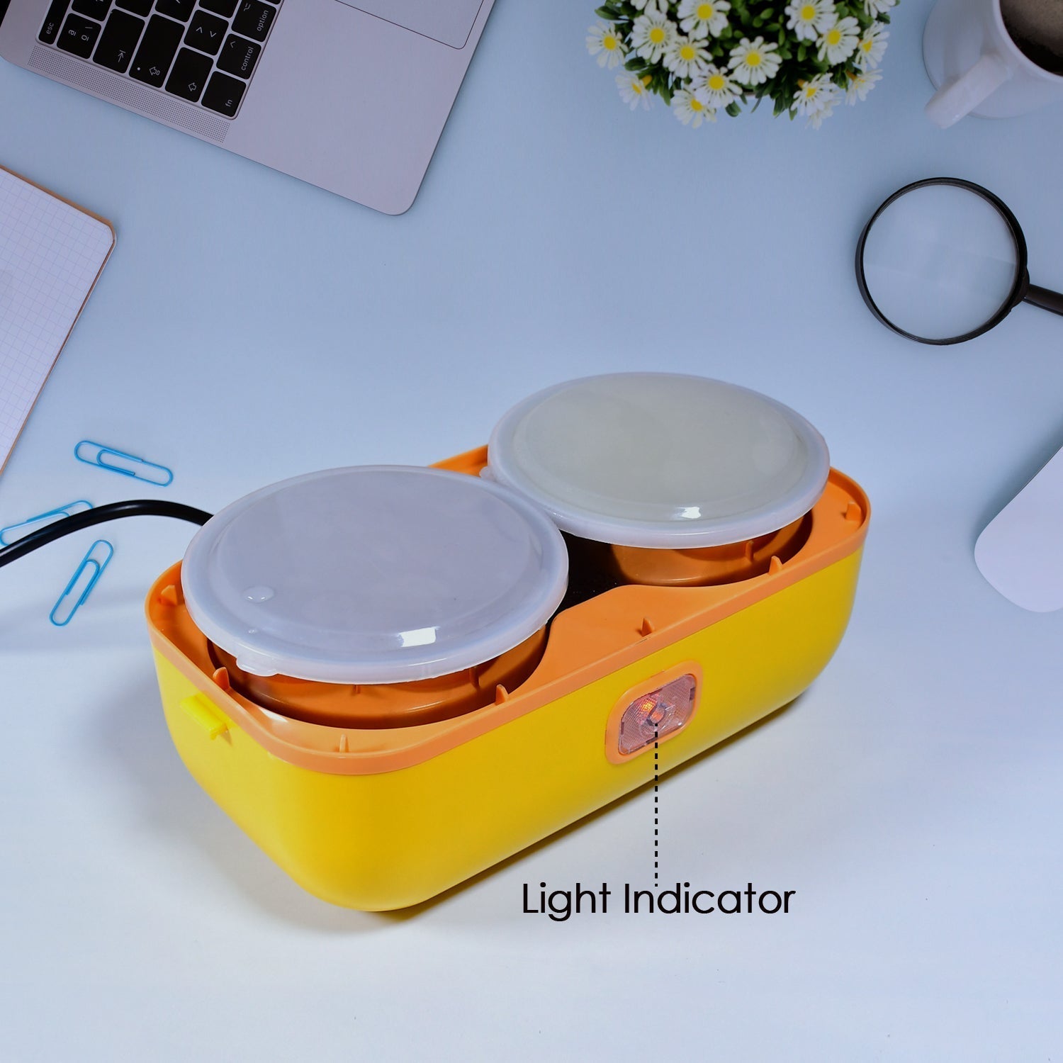 Customize 2Layer Electric Lunch Box for Office, Portable Lunch Warmer with Removable 4 Stainless Steel Container.