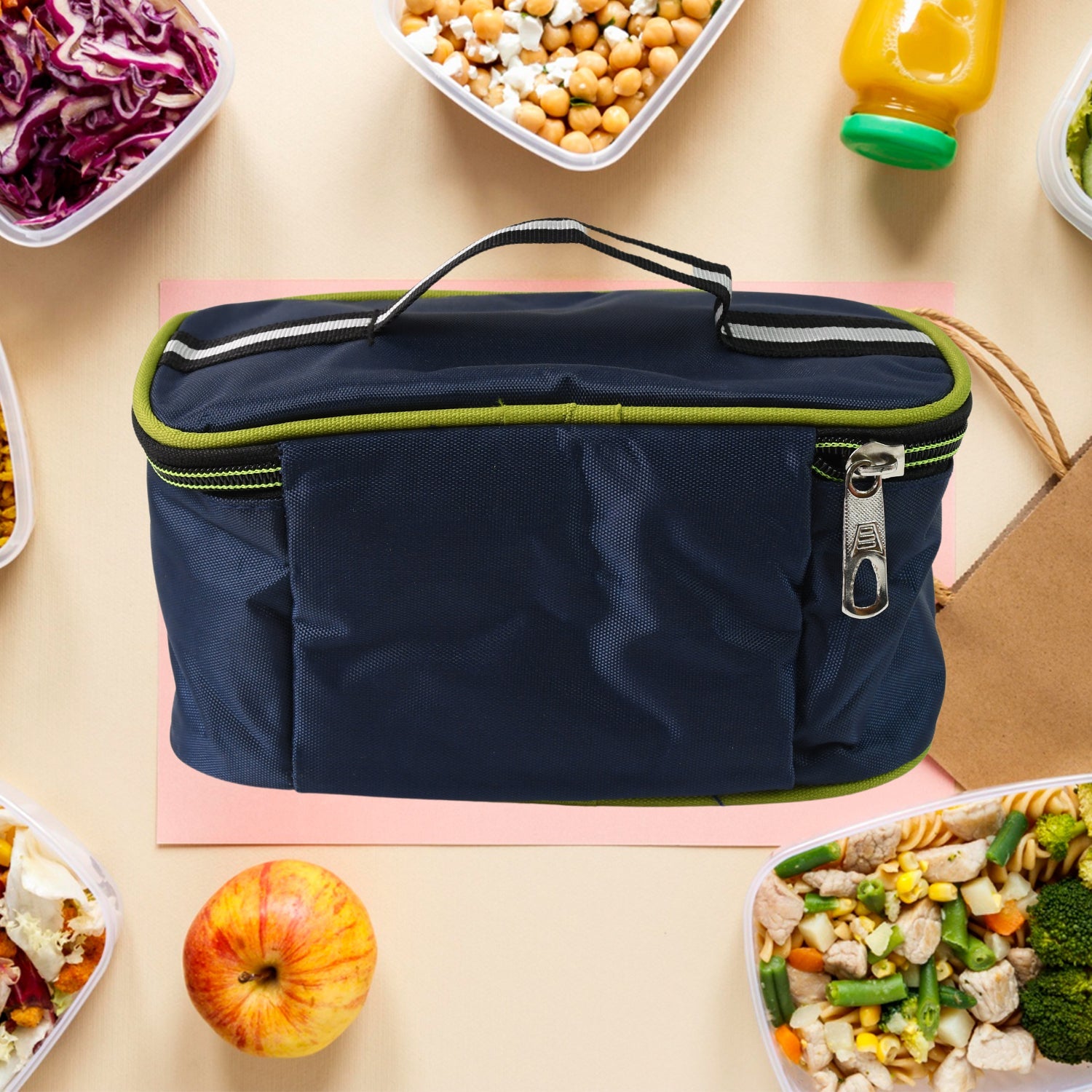 Sumo Lunch Box, with Lunch Bag, Plastic Lunch Box & Plastic Spoon, Fork (2 Pc Set / With Lunch Box)