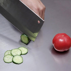 KikiKart ProChef Stainless Steel Anti-Bacterial Kitchen Chopping Board with Stable Bent Edge