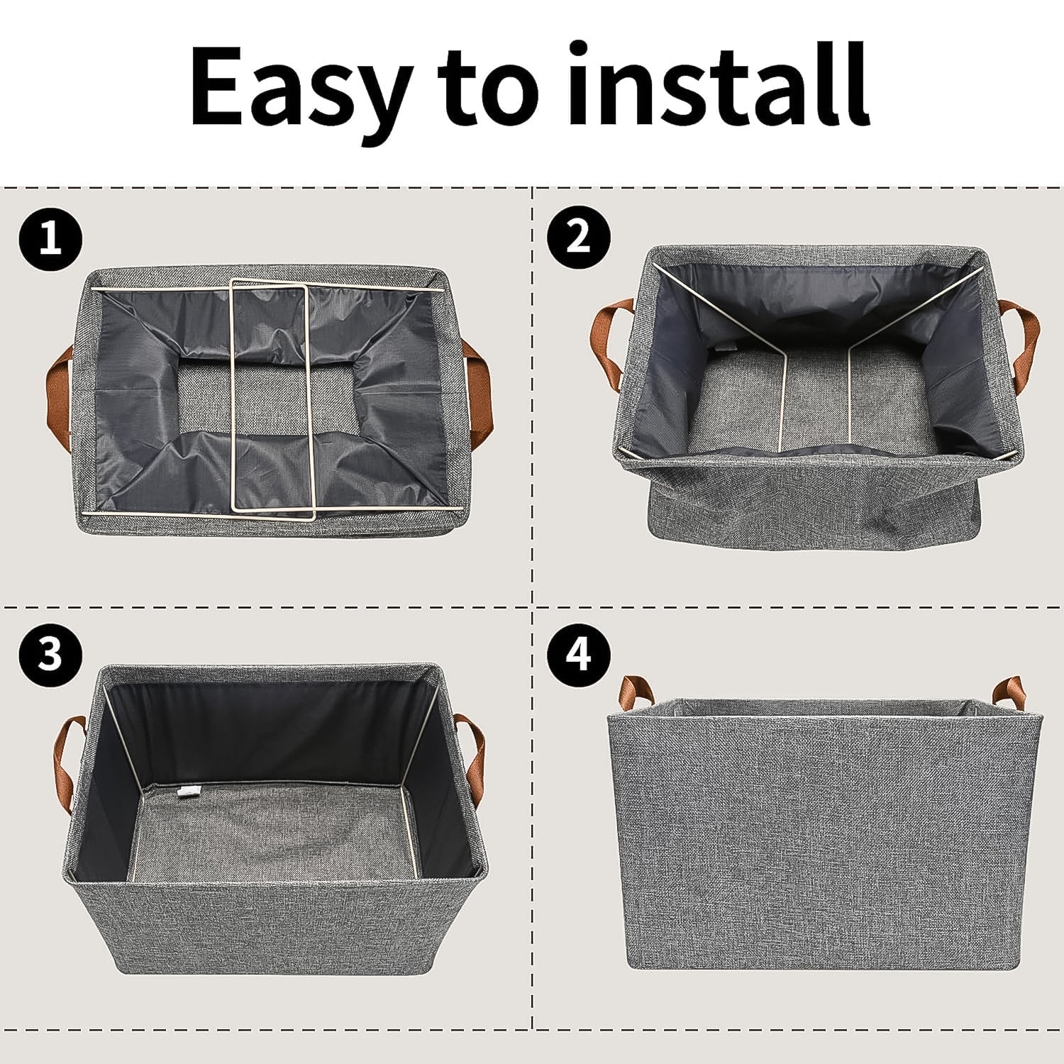 Foldable Cloth Storage Organizer Bag With Handles (Approx 46x27Cm\1Pc)