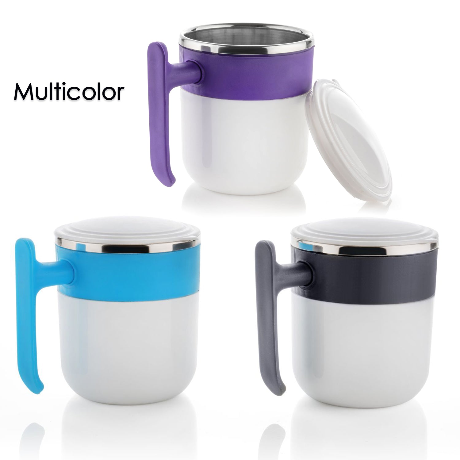 Customize Stainless Steel Insulated Coffee/Tea Mug with Lid – Double Wall Hot Beverage Travel Cup, Milk Mug for Office & Home Use (1 Pc)