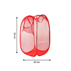 Laundry Hamper Mesh Fabric For Ventilation Foldable Storage  Up Clothes Basket