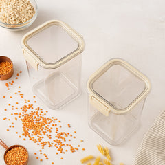Apex Press N' Lock Premium Airtight Food Storage Container Set – 2-Piece 1400ml – Clear & Stackable Kitchen Organizers