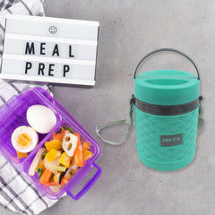 Customize Double Wall Insulated Tiffin with Handle (1 Pc): Stackable, Hot Food Container