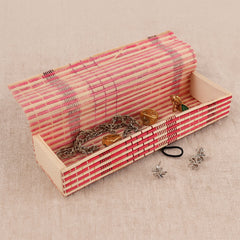 Multi-Purpose Handcrafted Bamboo Mat Style Pen Pencil & Makeup Box (1 Pc)