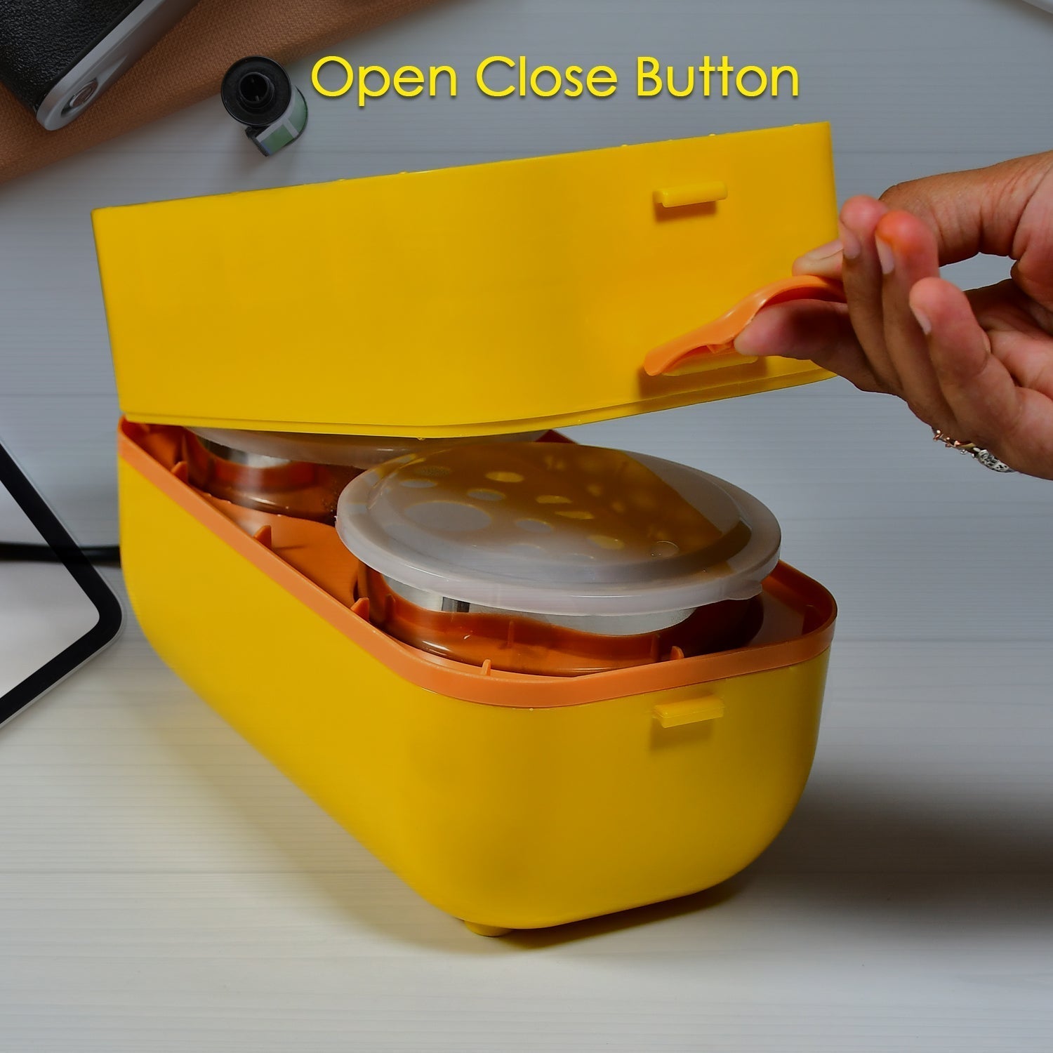 Customize 2Layer Electric Lunch Box for Office, Portable Lunch Warmer with Removable 4 Stainless Steel Container.