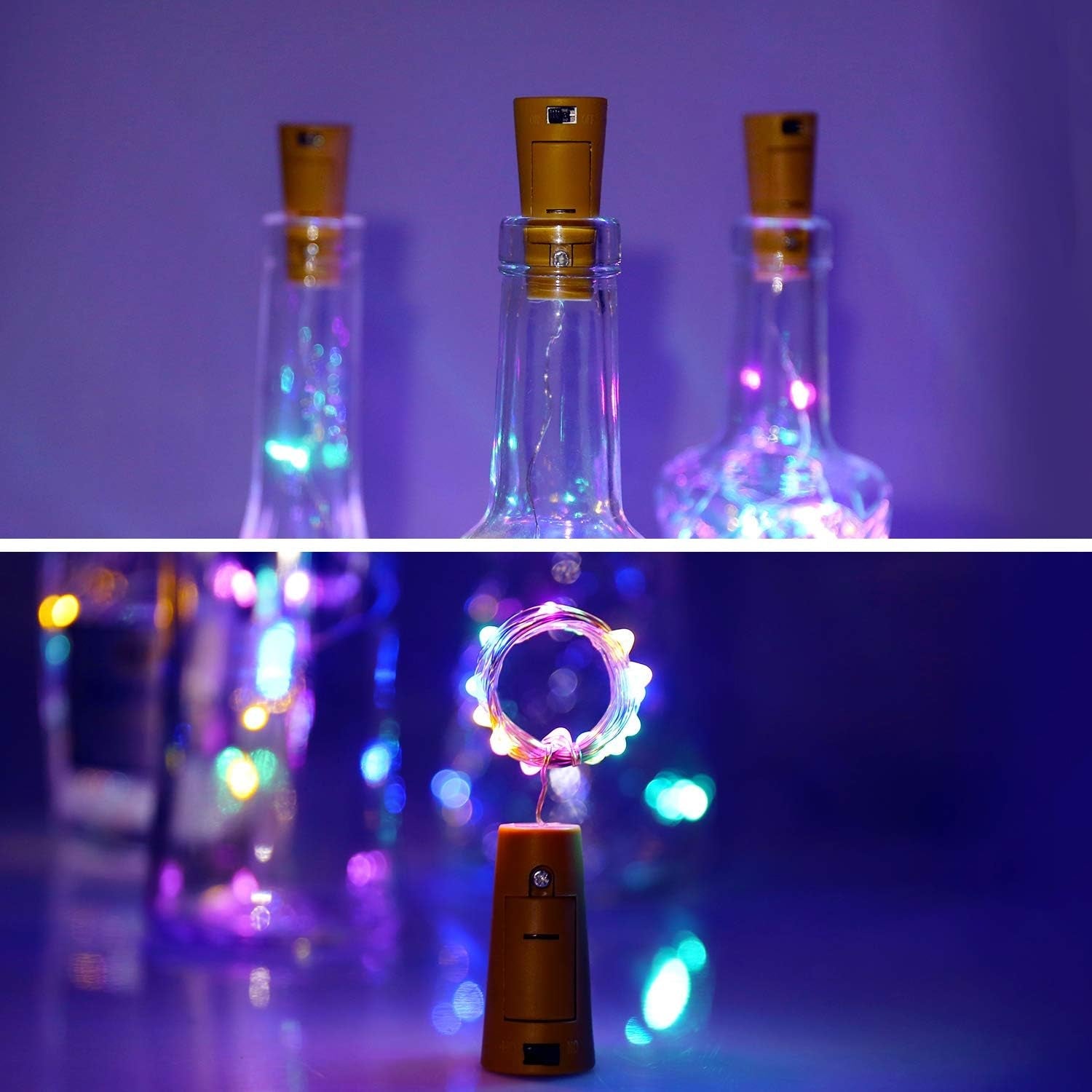 Wine Bottle Cork LED String Light, 2M Cable Multicolor, Battery Operated (1 Pc)