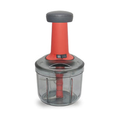 Matte Finish Hand Press Chopper with 3 Blades for Easy Vegetable & Fruit Chopping