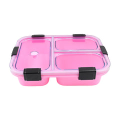 Plastic 3 Compartment Insulated Lunch Box, Lunch Box (1 Pc)