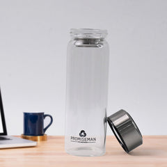 Outdoor sport Glass water bottle  With Steel Lid / 500 ML Approx)