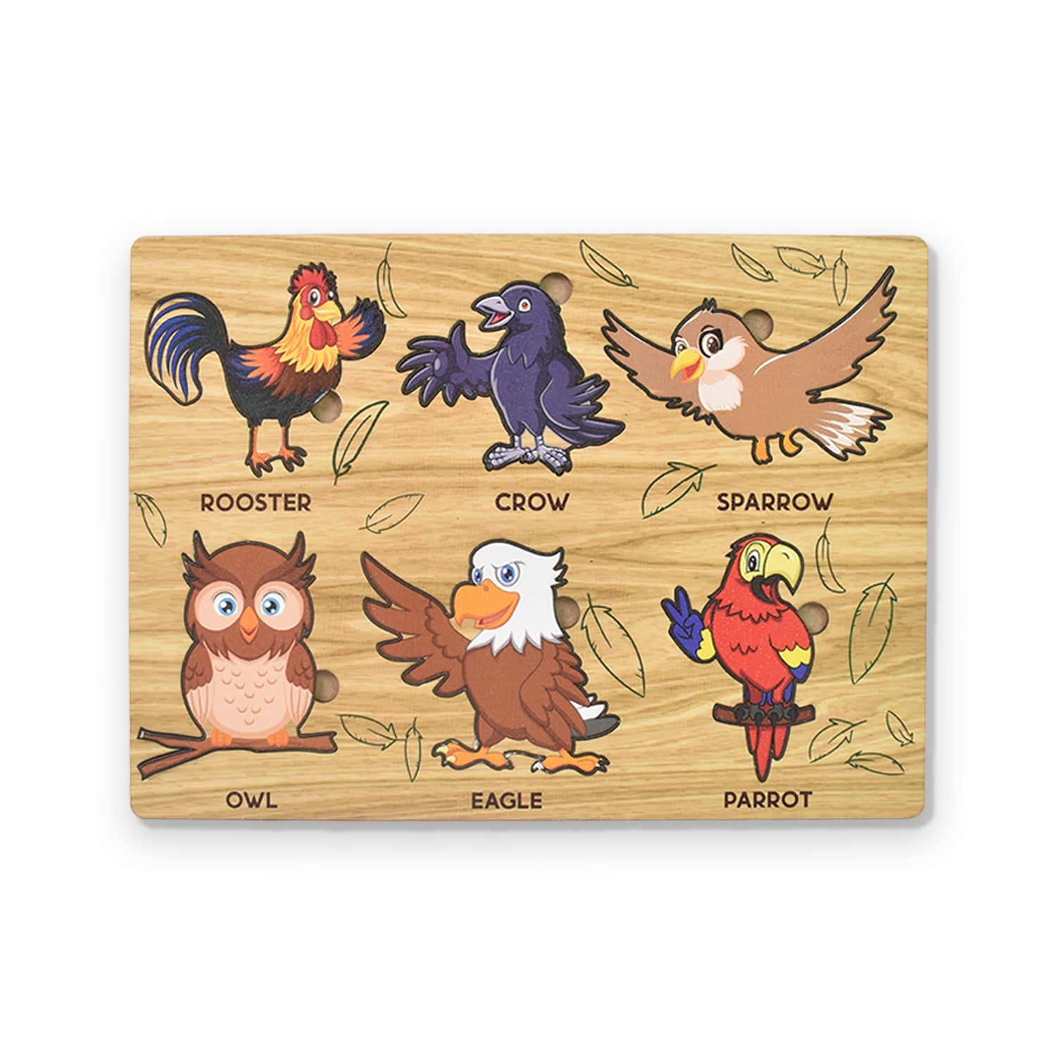 Wooden Bird Puzzle Learning Educational Board (1 Set / 28?0 Cm)