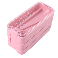 Eco-Friendly 3-Layer Stackable Lunch Box Set with Cutlery