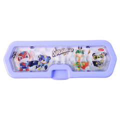 Superheroes Adventures Hard Case Pencil Box with Built-in Maze Game