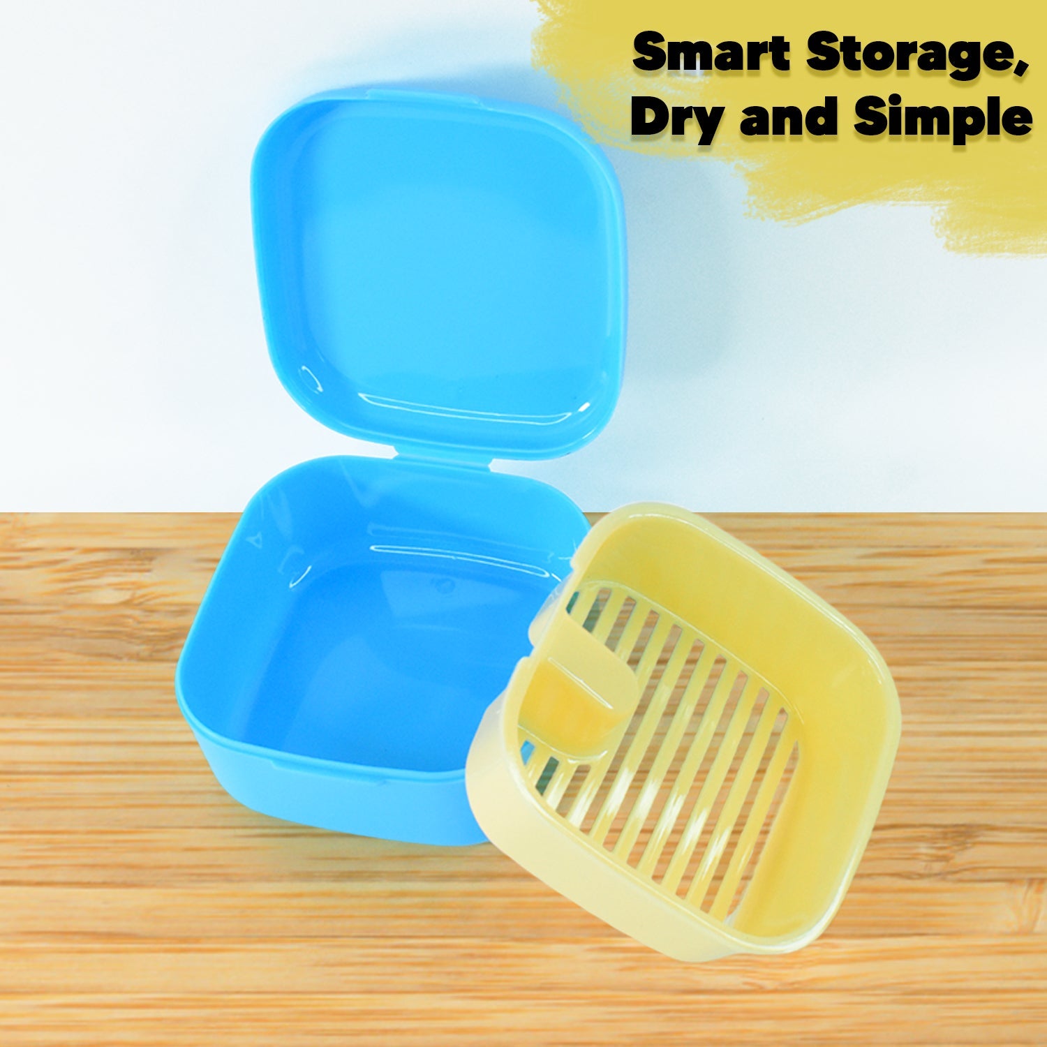 Versatile Multi-Purpose Travel Storage Box with Draining Tray – Perfect for Soap, Sponges, Jewelry & Dentures