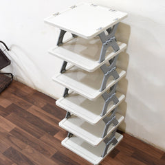 Smart 6-Layer Shoe Rack – Foldable, Collapsible & Heavy-Duty Plastic Stand for Home Entryway Storage Organizer (Mix Color)