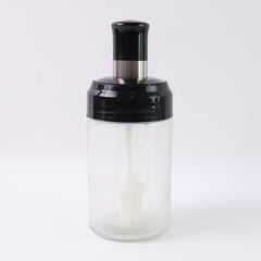 Clear Glass Oil Dispenser Bottle with Integrated Silicone Basting Brush (250ml Approx)