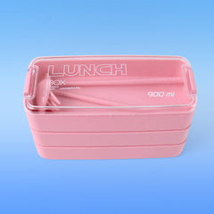 Eco-Friendly 3-Layer Stackable Lunch Box Set with Cutlery